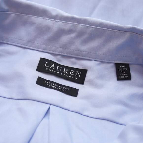 Lauren Ralph Lauren Black Label Men's Dress Shirt XL Blue Button Down Reg. Fit - Picture 4 of 7